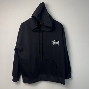 NWOT Stussy Basic Pigment Dyed Hoodie Black Size Large